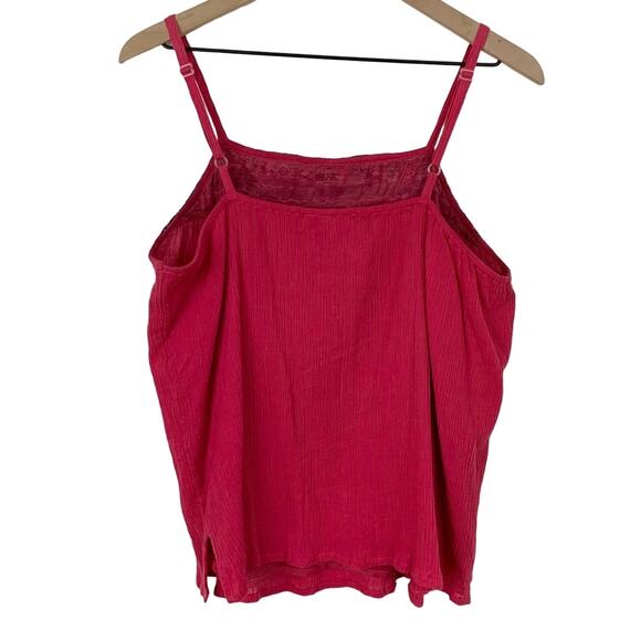 Funky People Cotton Gauze Floral Vacation Sleeveless Casual Boho Pink Tank Top - Picture 5 of 8